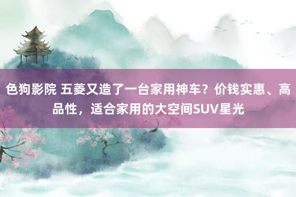 色狗影院 五菱又造了一台家用神车？价钱实惠、高品性，适合家用的大空间SUV星光