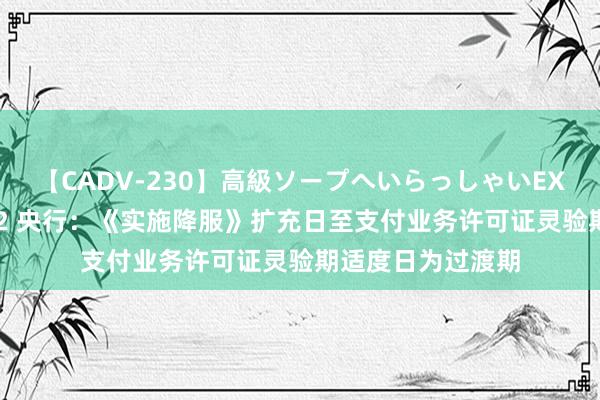 【CADV-230】高級ソープへいらっしゃいEX 巨乳限定4時間 2 央行：《实施降服》扩充日至支付业务许可证灵验期适度日为过渡期