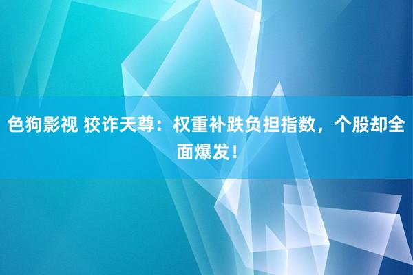 色狗影视 狡诈天尊：权重补跌负担指数，个股却全面爆发！