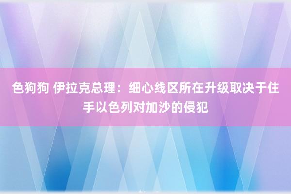 色狗狗 伊拉克总理：细心线区所在升级取决于住手以色列对加沙的侵犯