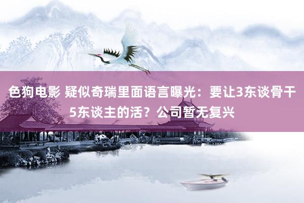 色狗电影 疑似奇瑞里面语言曝光：要让3东谈骨干5东谈主的活？公司暂无复兴