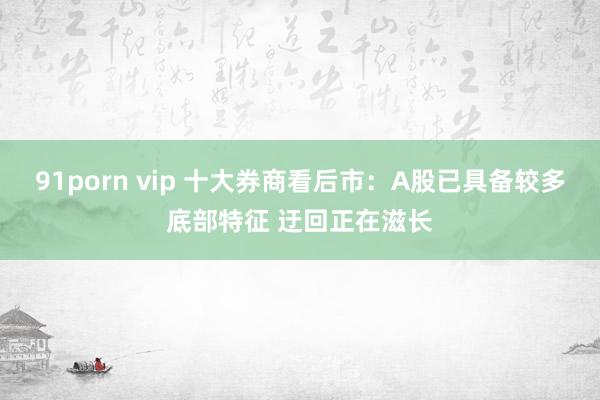 91porn vip 十大券商看后市：A股已具备较多底部特征 迂回正在滋长