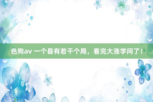 色狗av 一个县有若干个局，看完大涨学问了！