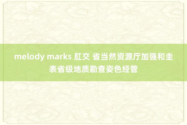 melody marks 肛交 省当然资源厅加强和圭表省级地质勘查姿色经管